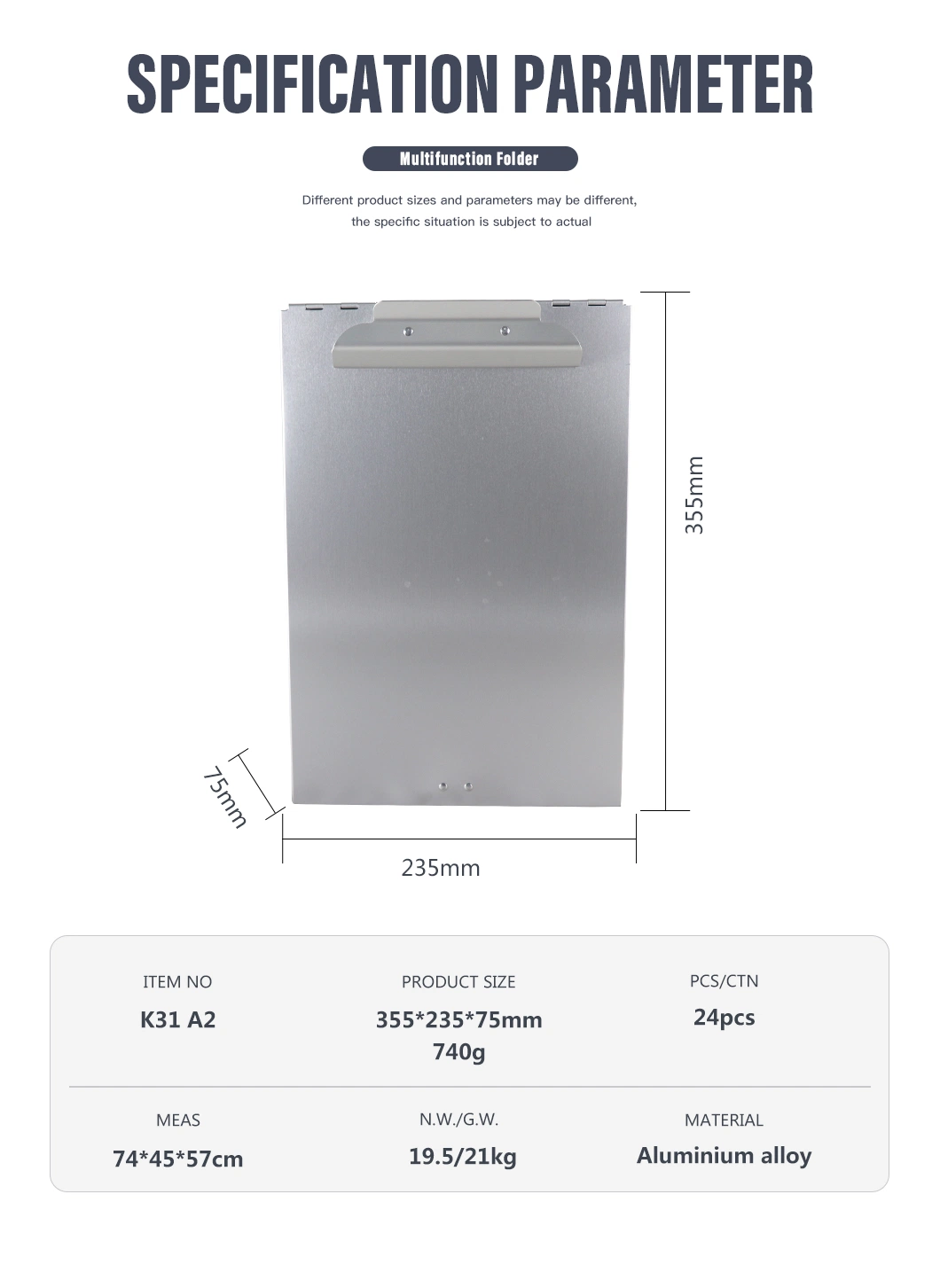 Heavy Duty Storage Form Paper Holder Double Layer Folder High Capacity Metal Clipboard Storage Box