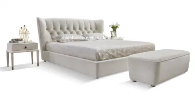 Домашняя мебель Высокое качество Современный дизайн Вилла Ткань Кровать размера King Size