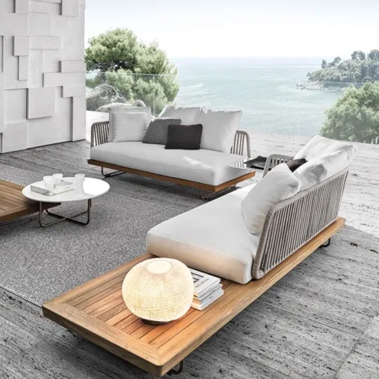 Функциональный алюминиевый диван для патио в Фошань, набор садовых диванов, уличная мебель