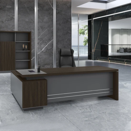 Сделано в Китае Lecong Furniture CEO Деревянная мебель Меламиновый стол для руководителей Офисный дизайн стола для босса